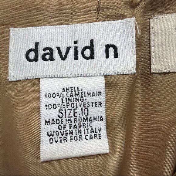 David N Womens Camel 100% Camelhair Knee Length Skirt Made In Romania Size 10 - Picture 5 of 9